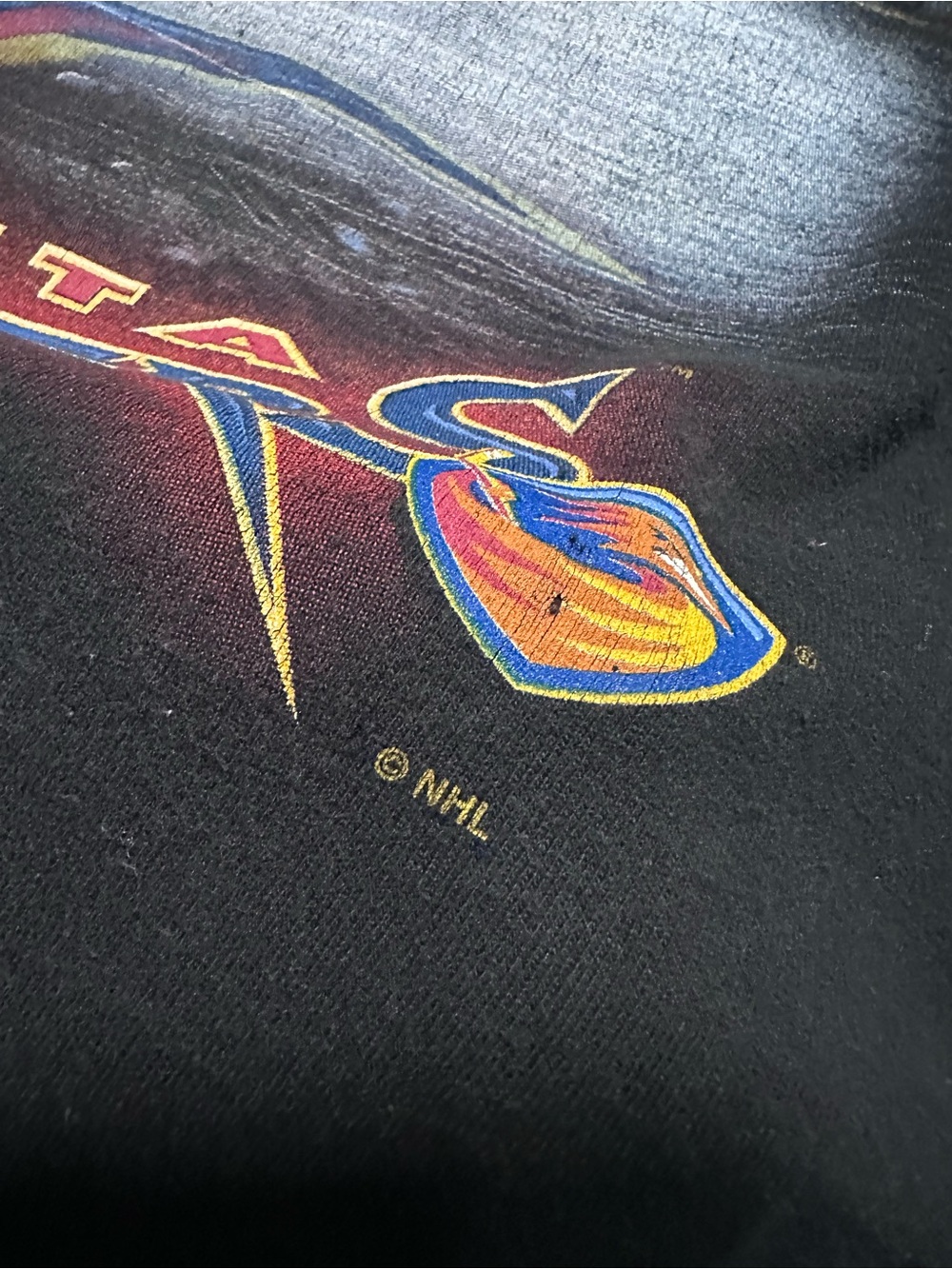 Vintage Liquid Blue Atlanta Thrashers NHL Graphic T-Shirt Mens XL RARE 90's - Picture 7 of 7